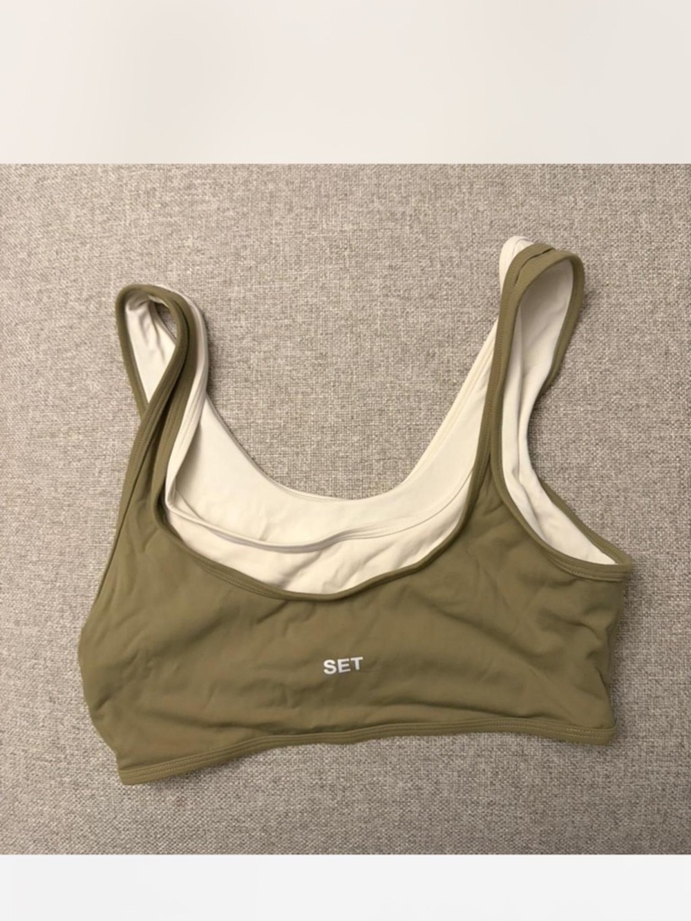 SET Active Olive (Reversible) Scoop Bralette with Cream Lining